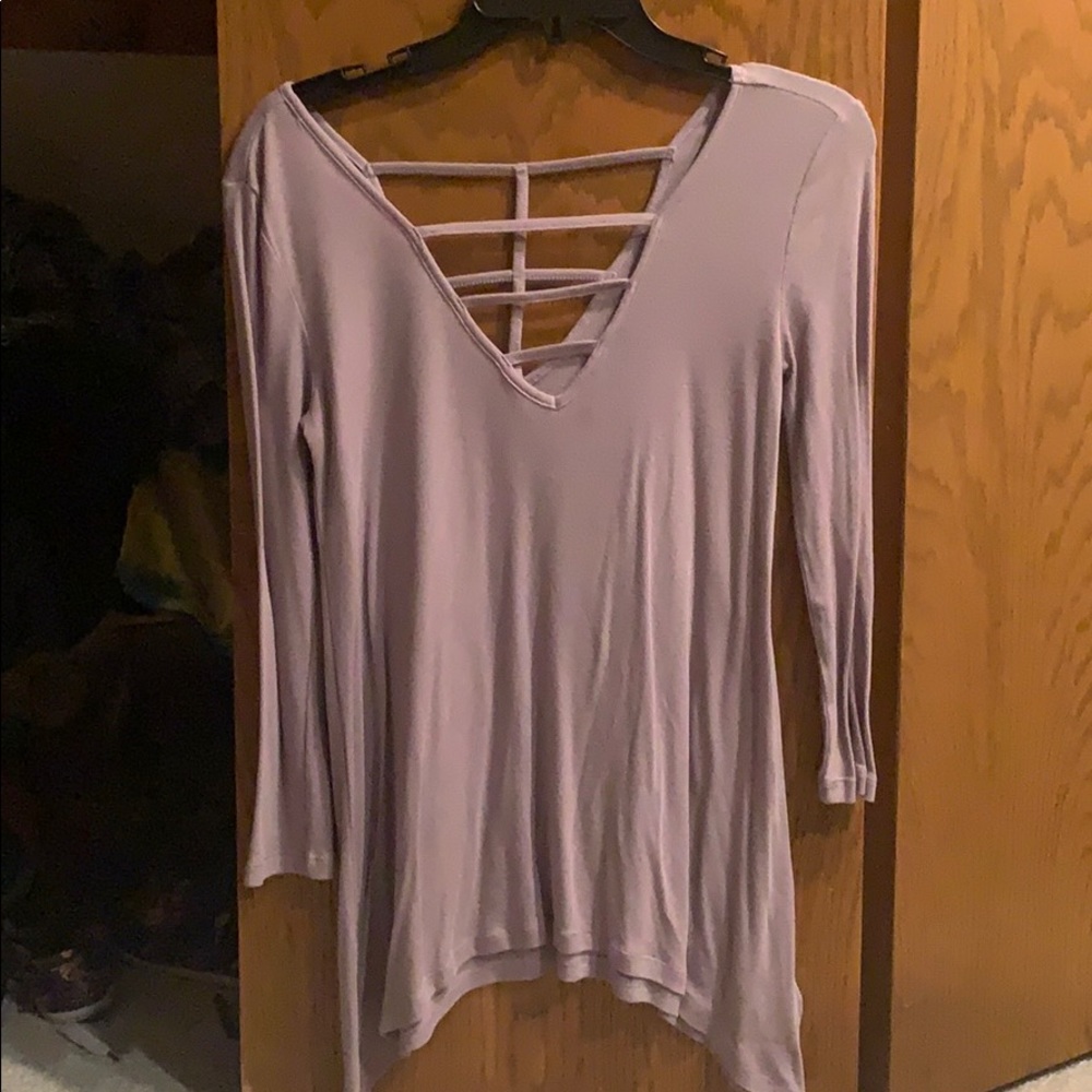 lilac strapped v neck